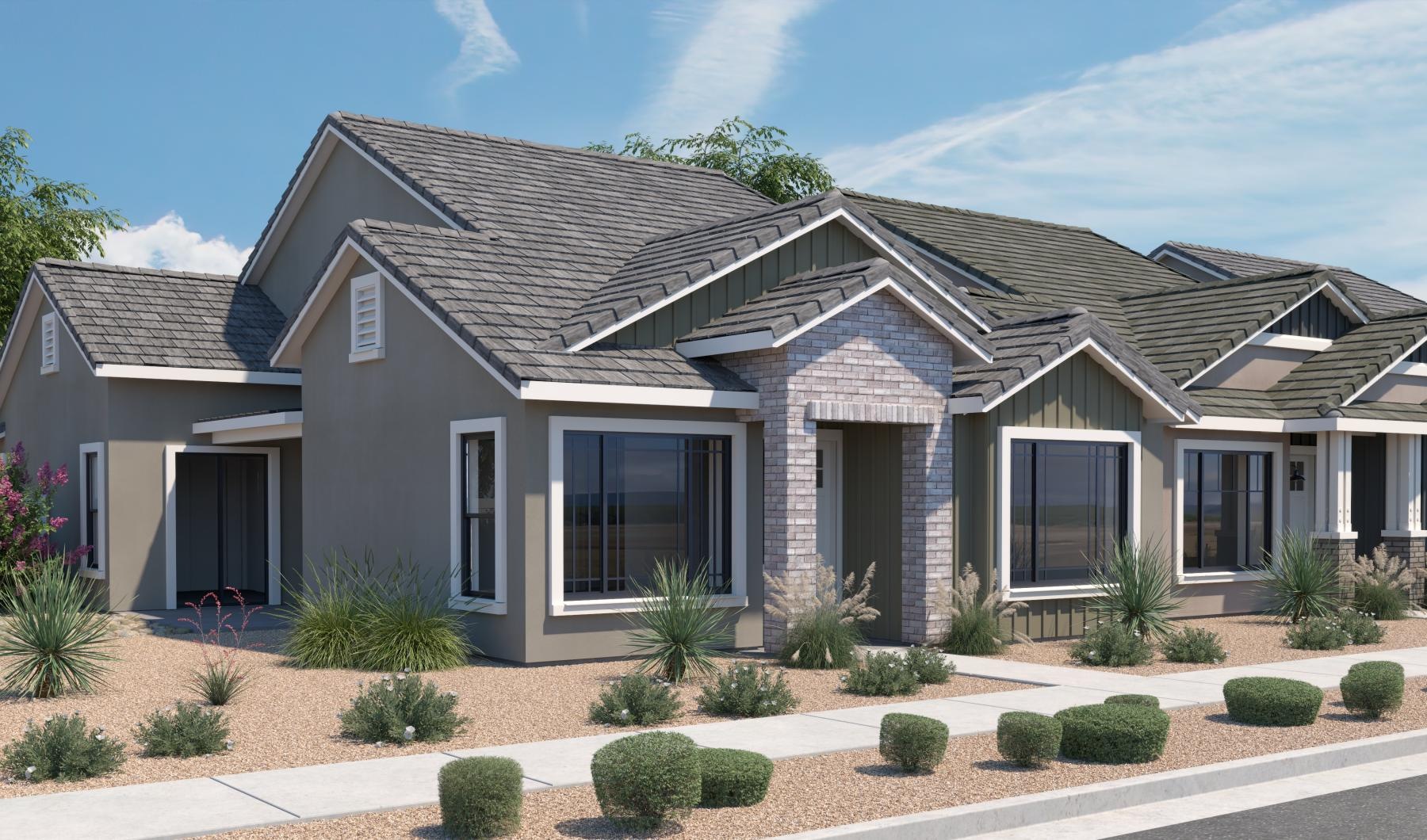 a house with a walkway